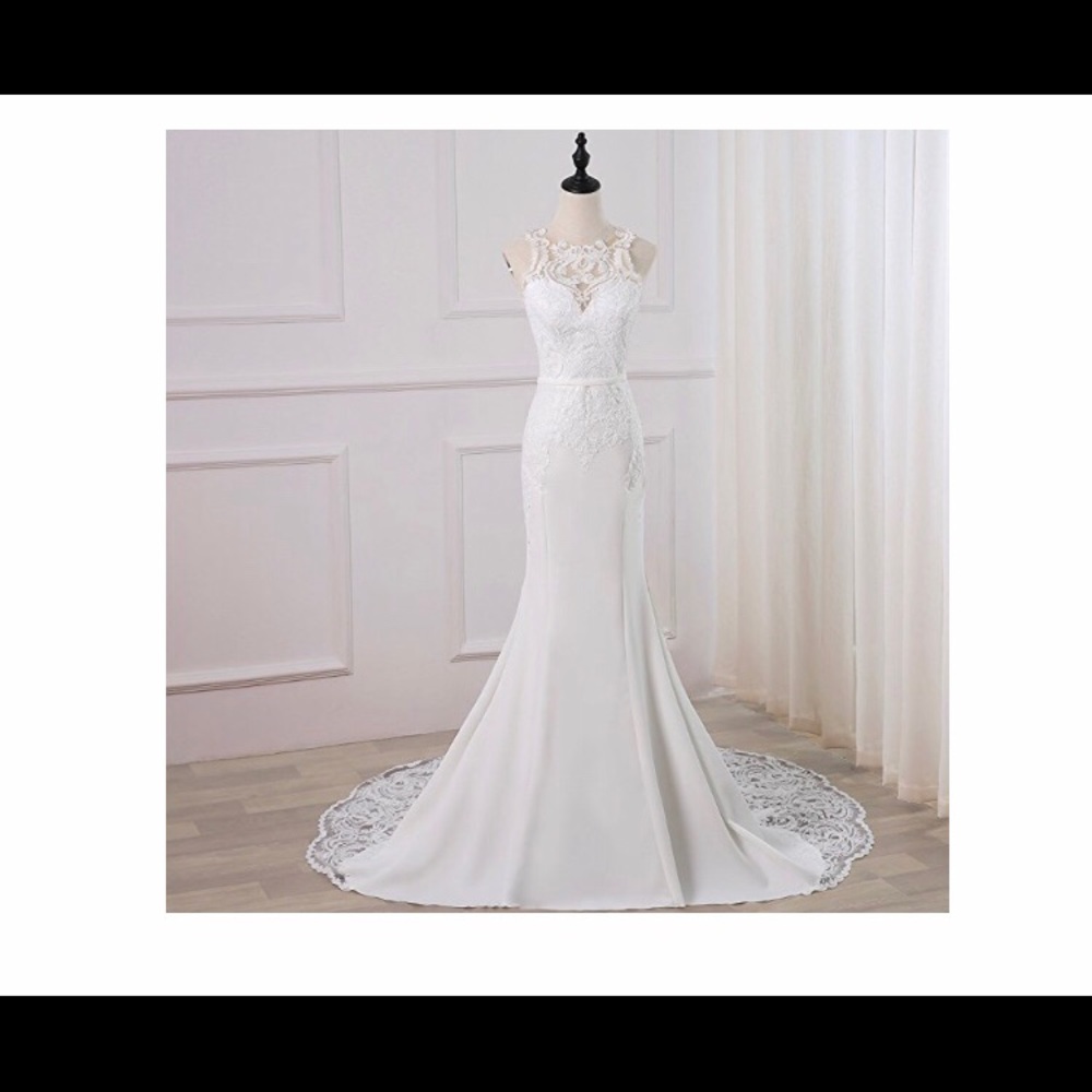🆕Backless Lace Appliques Mermaid Wedding Dress - Picture 3 of 6